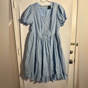 Disney Sky Blue Puff Sleeve Midi Dress